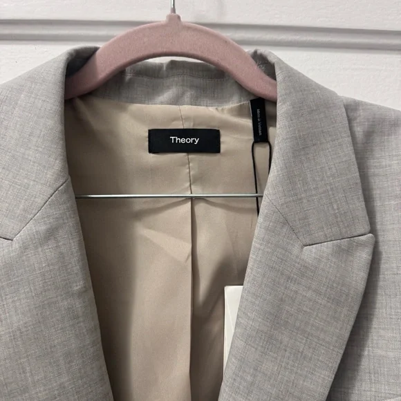 Theory Ettiennette B Light Gray Melange Suit Jacket - Picture 6 of 9